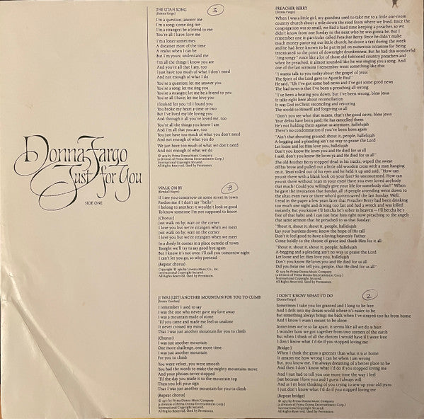 Donna Fargo - Just For You - LP