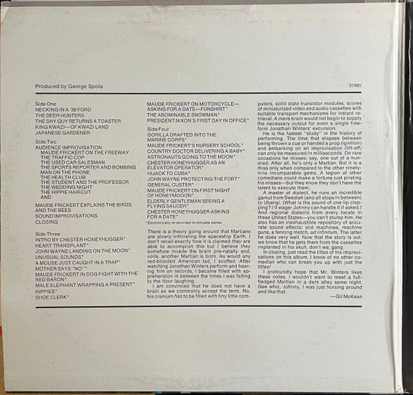 Jonathan Winters - Jonathan Winters And Friends Laugh...Live - LP