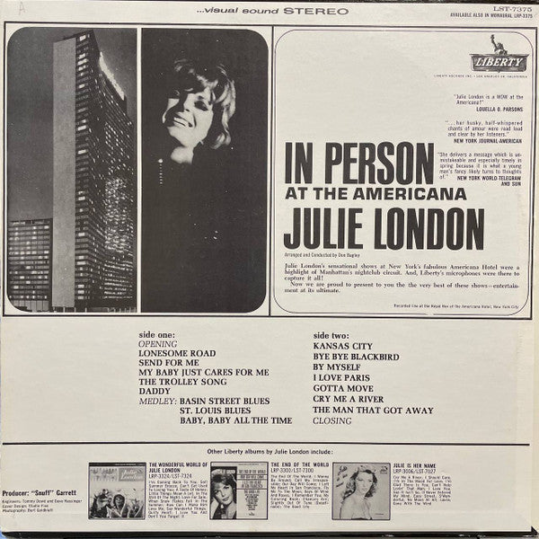 Julie London - In Person At The Americana - LP