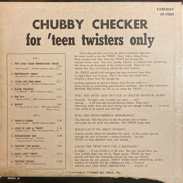 Chubby Checker - For 'Teen Twisters Only - LP
