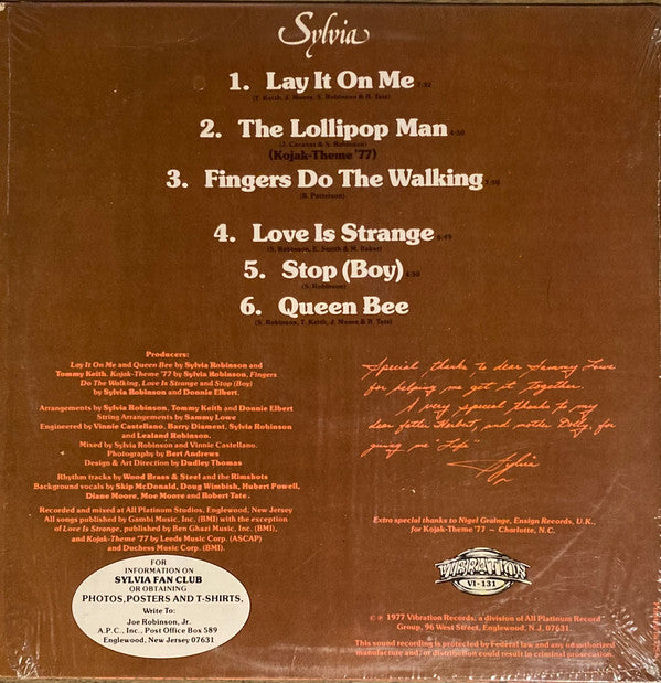 Sylvia* - Lay It On Me - LP