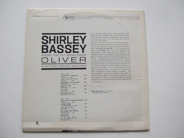 Shirley Bassey - Shirley Bassey Sings The Hit Song From Oliver! "As Long As He Needs Me" Plus Other Popular Selections - LP