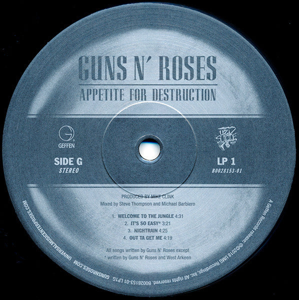 Guns N' Roses - Appetite For Destruction - LP