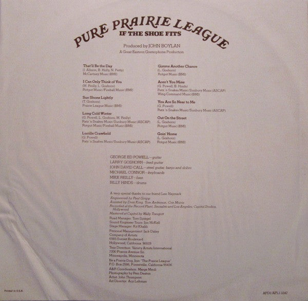 Pure Prairie League - If The Shoe Fits - LP