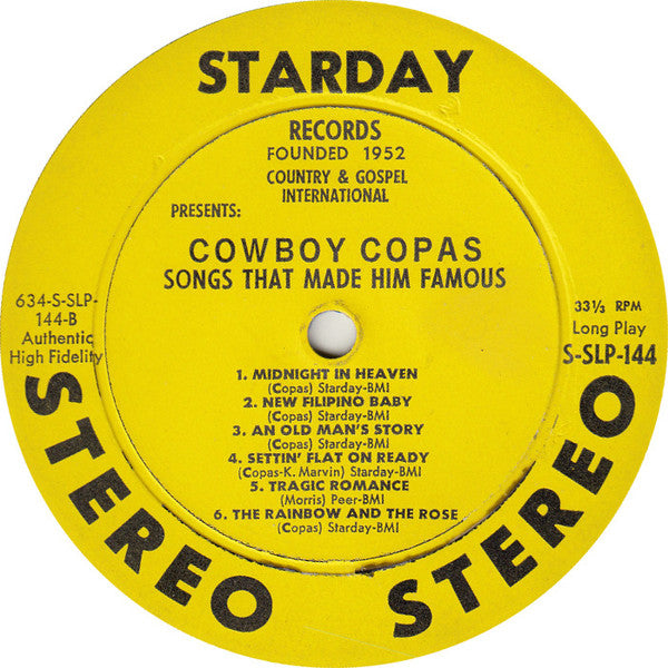 Cowboy Copas - Songs That Made Him Famous - LP