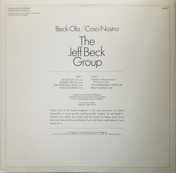 The Jeff Beck Group* - Beck-Ola - LP
