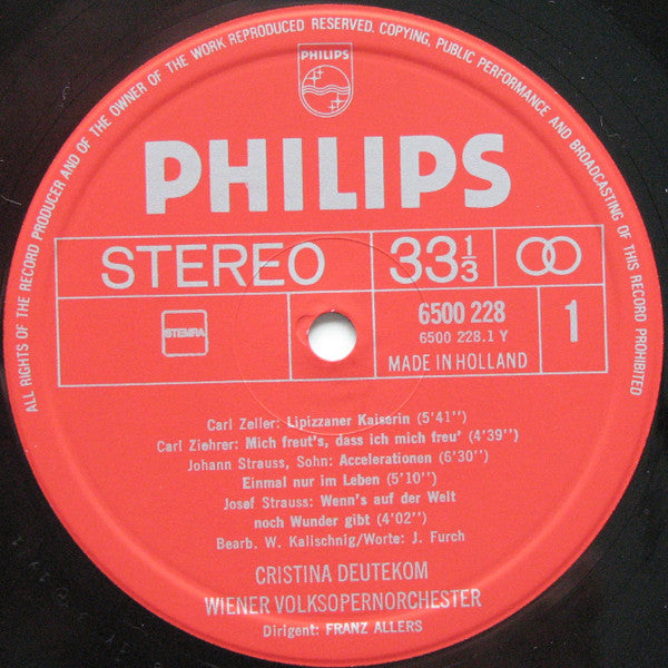 Cristina Deutekom, Wiener Volksopernorchester - Wiener Sphärenklänge - LP