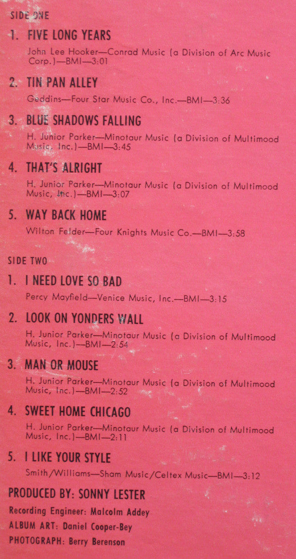 Junior Parker* - You Don't Have To Be Black To Love The Blues - LP