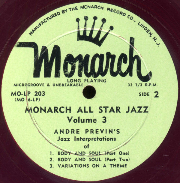André Previn - Monarch All Star Jazz Volume 3 - LP