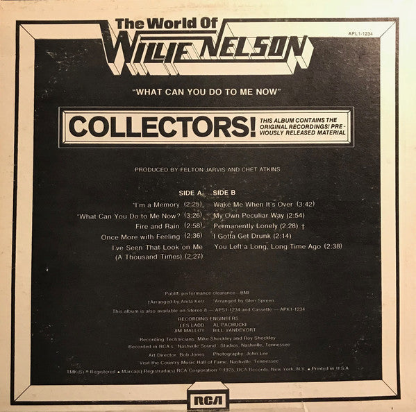 Willie Nelson - What Can You Do To Me Now - LP