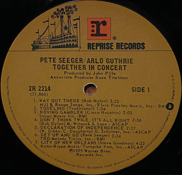 Pete Seeger & Arlo Guthrie - Pete Seeger & Arlo Guthrie Together In Concert - LP