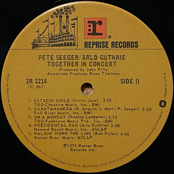 Pete Seeger & Arlo Guthrie - Pete Seeger & Arlo Guthrie Together In Concert - LP