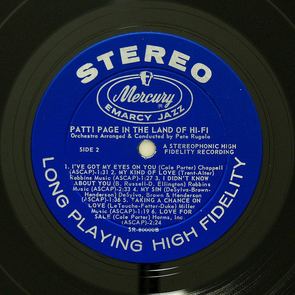 Patti Page With Pete Rugolo And His Orchestra* - In The Land Of Hi-Fi - LP