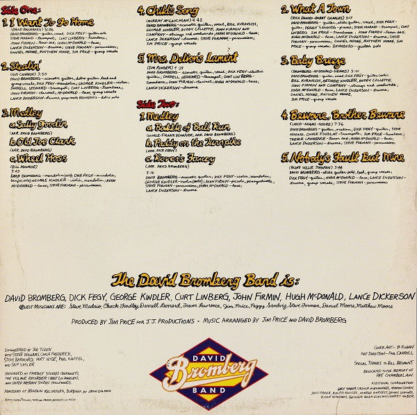 The David Bromberg Band* - Reckless Abandon - LP