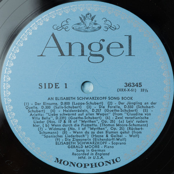 Elisabeth Schwarzkopf, Gerald Moore - An Elizabeth Schwarzkopf Song Book - LP