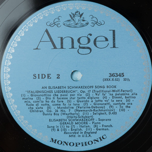 Elisabeth Schwarzkopf, Gerald Moore - An Elizabeth Schwarzkopf Song Book - LP