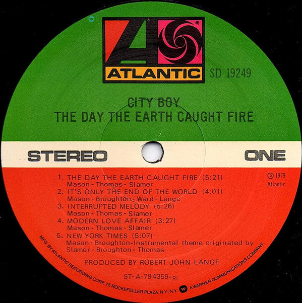 City Boy - The Day The Earth Caught Fire - LP