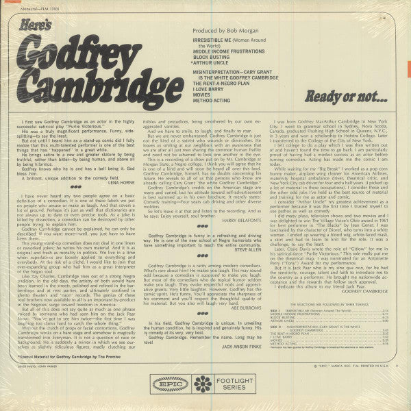 Godfrey Cambridge - Ready Or Not ... Here's Godfrey Cambridge - LP