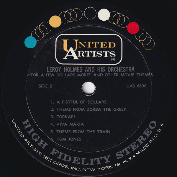 LeRoy Holmes And His Orchestra* - For A Few Dollars More And Other Motion Picture Themes - LP