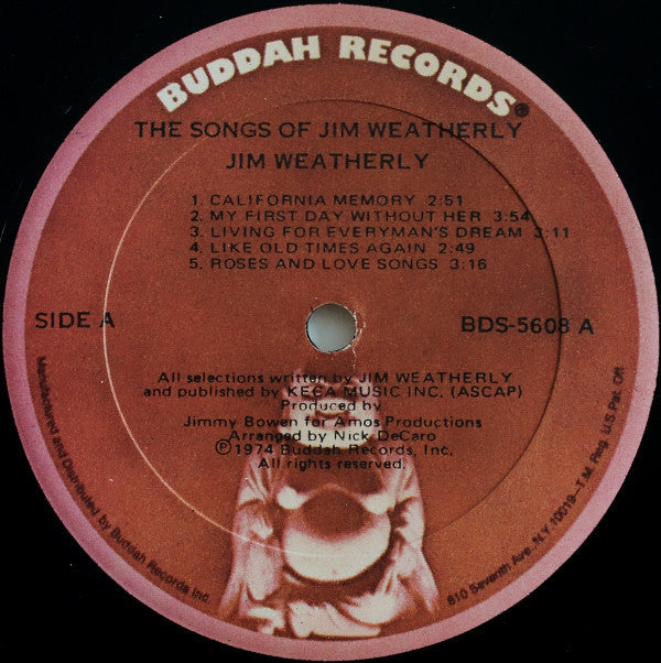 Jim Weatherly - The Songs Of Jim Weatherly - LP