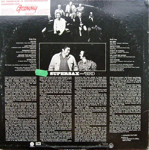 Supersax - Supersax Plays Bird - LP