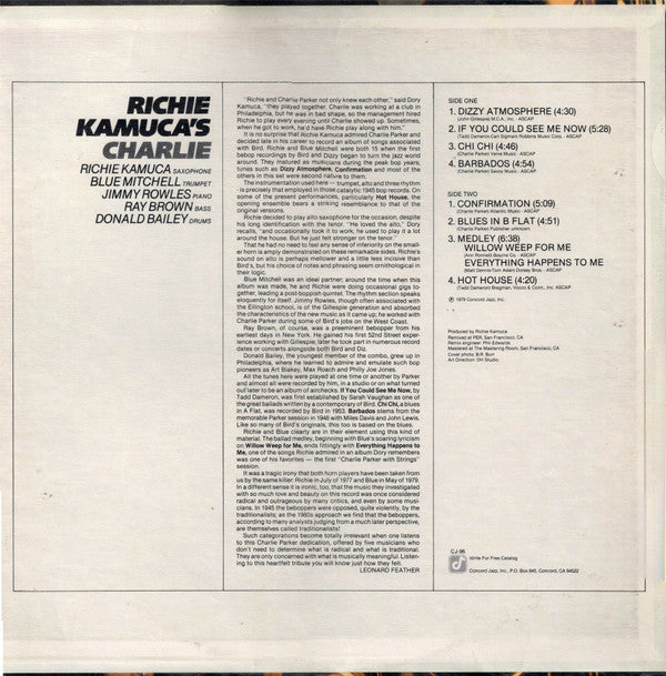 Richie Kamuca - Richie Kamuca's Charlie - LP