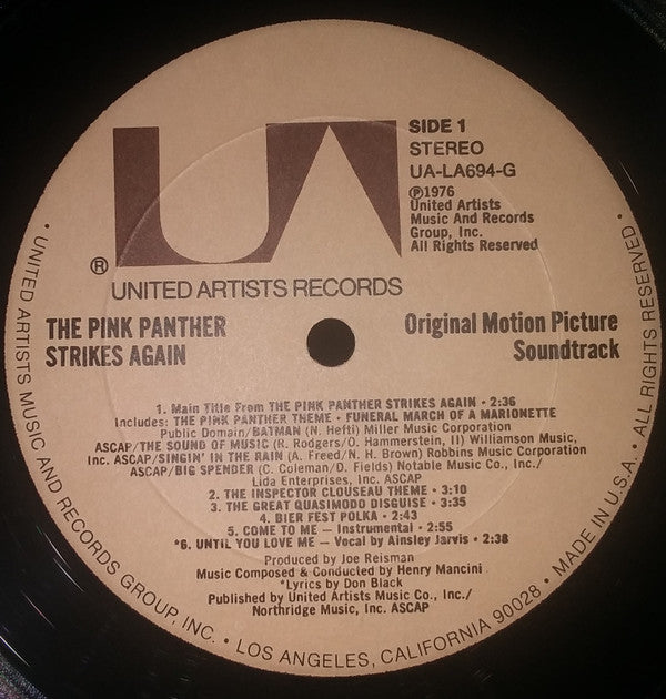 Henry Mancini - The Pink Panther Strikes Again (Original Motion Picture Soundtrack) - LP