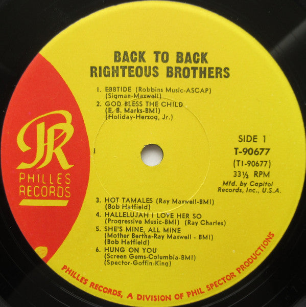The Righteous Brothers - BACK TO BACK - LP