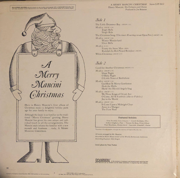 Henry Mancini And His Orchestra And Chorus - A Merry Mancini Christmas - LP