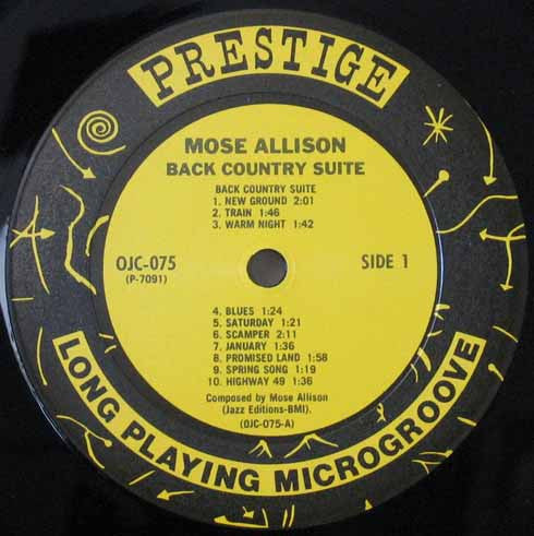Mose Allison - Back Country Suite For Piano, Bass And Drums - LP