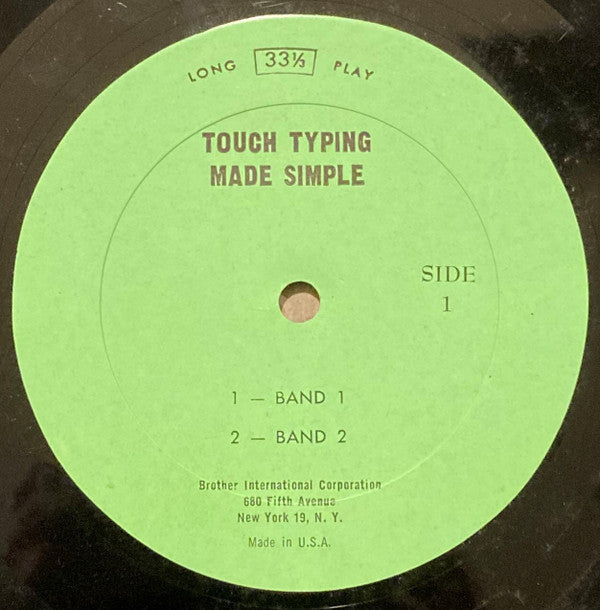 Brother International Corporation - Touch Typing Made Simple - A Sound Teaching Method - LP
