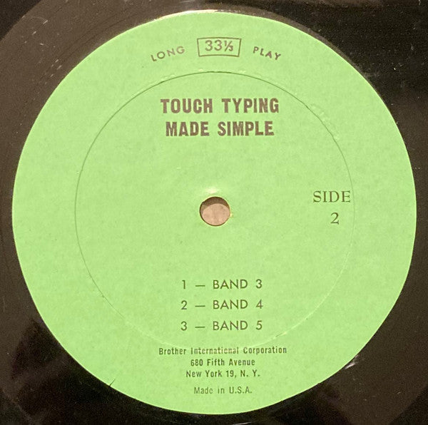 Brother International Corporation - Touch Typing Made Simple - A Sound Teaching Method - LP
