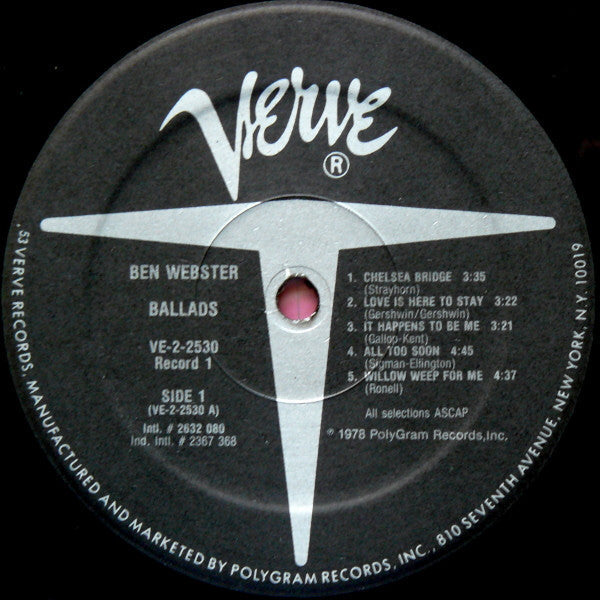 Ben Webster - Ballads - LP
