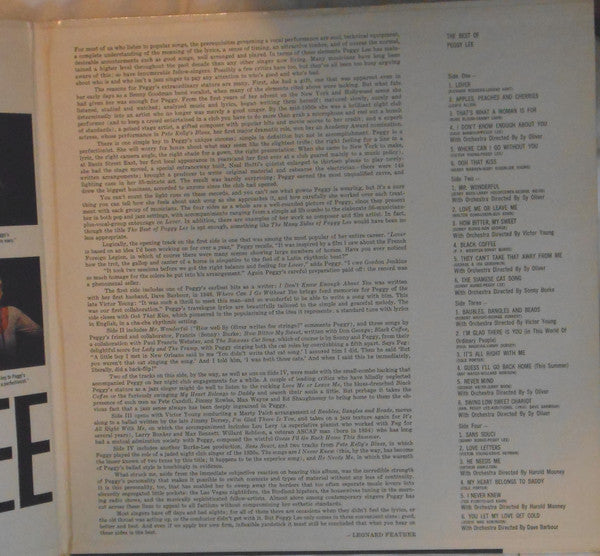 Peggy Lee - The Best Of Peggy Lee - LP