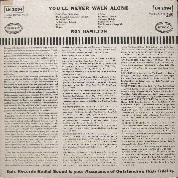 Roy Hamilton  - You'll Never Walk Alone - LP