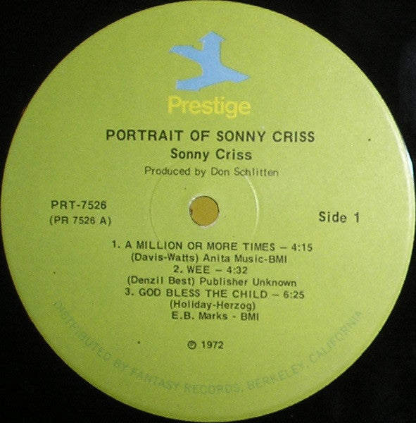 Sonny Criss - Portrait Of Sonny Criss - LP