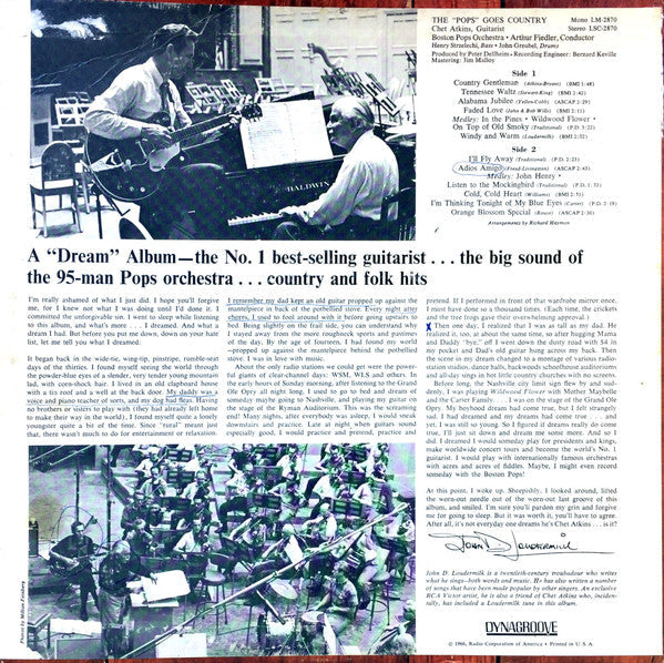Chet Atkins / Boston Pops* / Arthur Fiedler - The "Pops" Goes Country - LP
