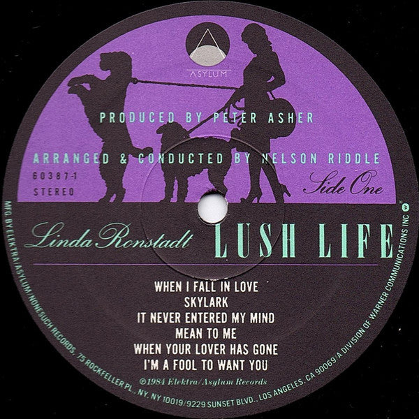 Linda Ronstadt With Nelson Riddle & His Orchestra* - Lush Life - LP