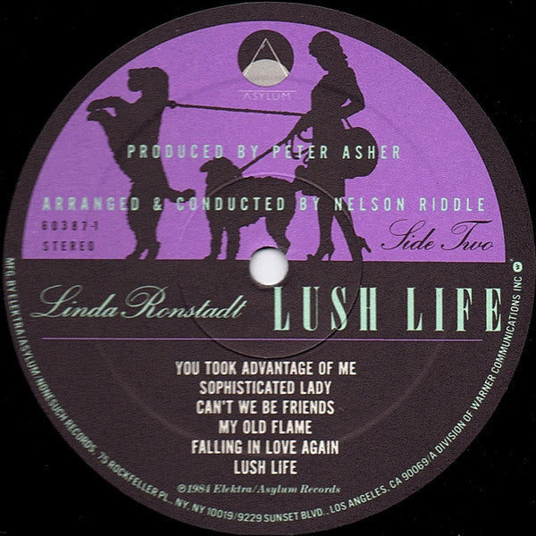 Linda Ronstadt With Nelson Riddle & His Orchestra* - Lush Life - LP