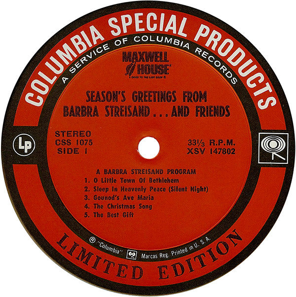 Various - Season's Greetings From Barbra Streisand...And Friends - LP