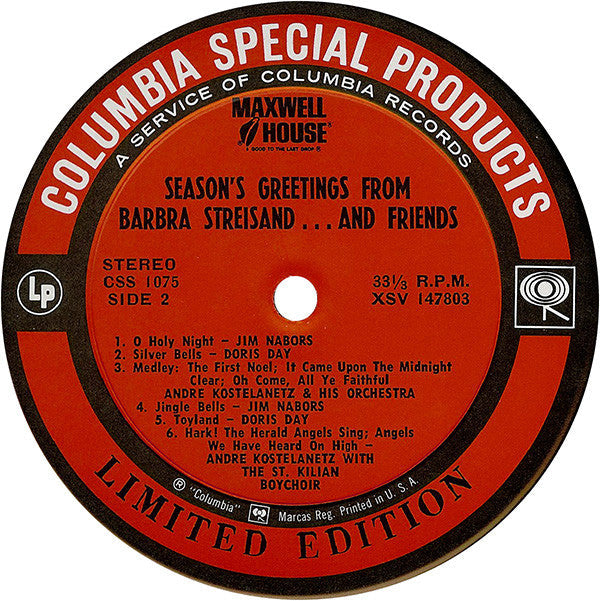Various - Season's Greetings From Barbra Streisand...And Friends - LP