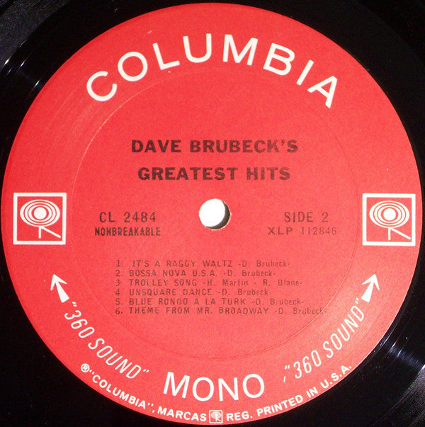 Dave Brubeck - Dave Brubeck's Greatest Hits - LP