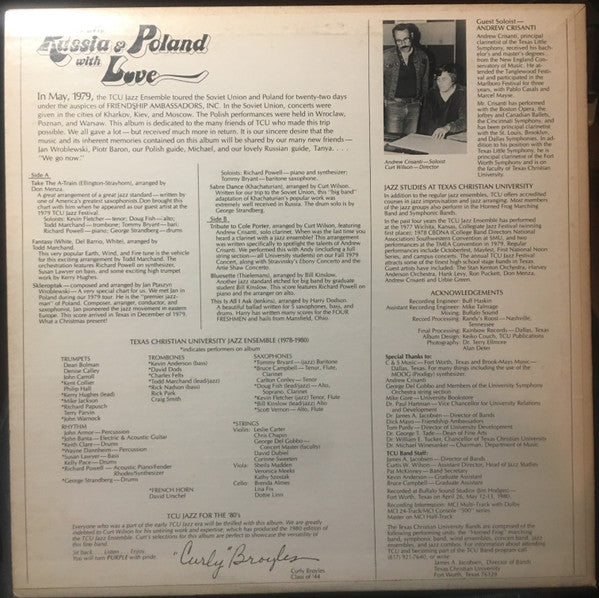 Texas Christian University Jazz Ensemble* - From Russia & Poland with Love - LP