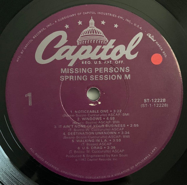 Missing Persons - Spring Session M - LP