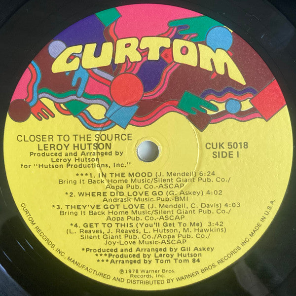 LeRoy Hutson - Closer To The Source - LP