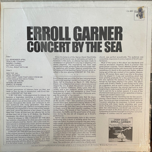 Erroll Garner - Concert By The Sea - LP