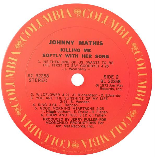 Johnny Mathis - Killing Me Softly With Her Song - LP