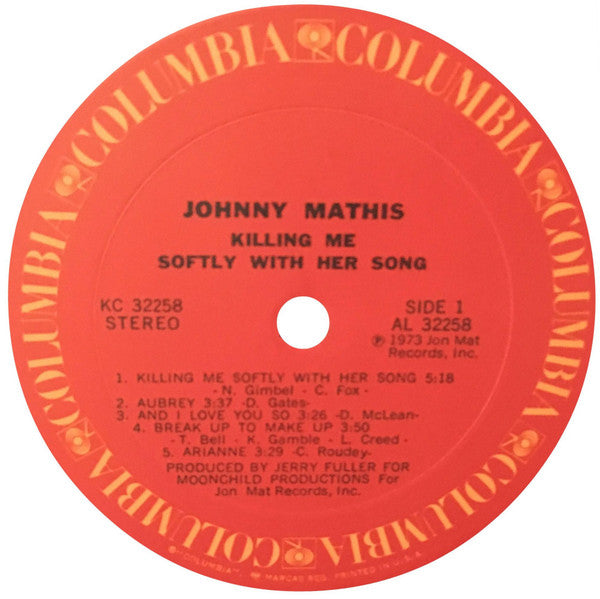 Johnny Mathis - Killing Me Softly With Her Song - LP