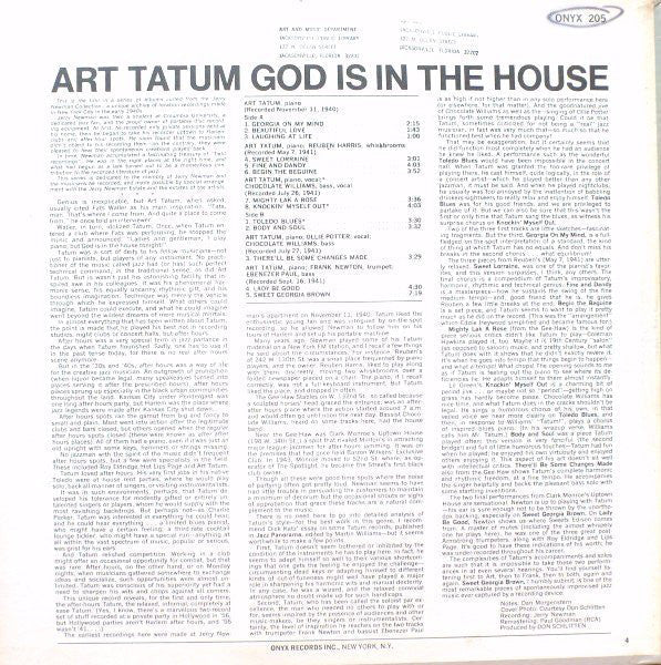 Art Tatum - God Is In The House - LP