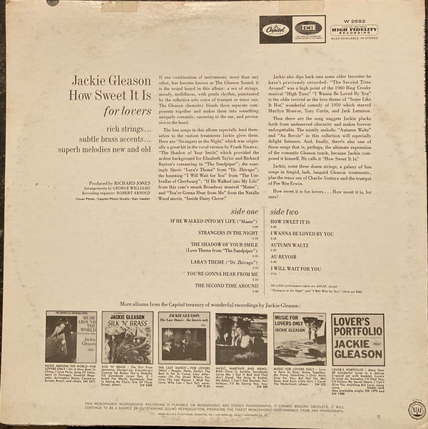 Jackie Gleason - How Sweet It Is For Lovers - LP